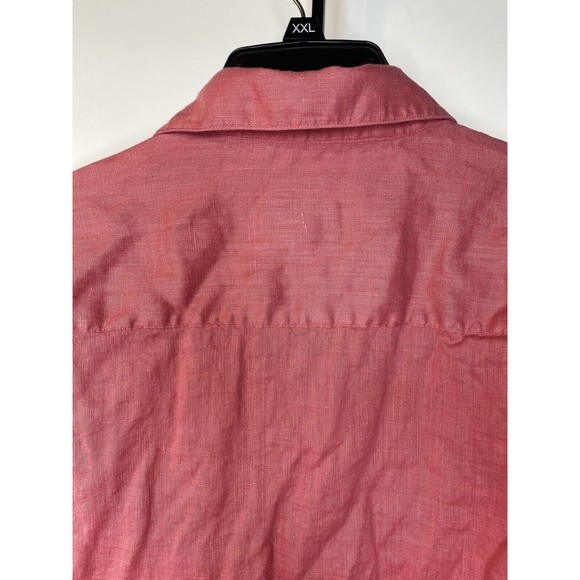 Burma Bibas Short Sleeve Button Up Shirt Men's Large 100% Linen - Picture 7 of 16